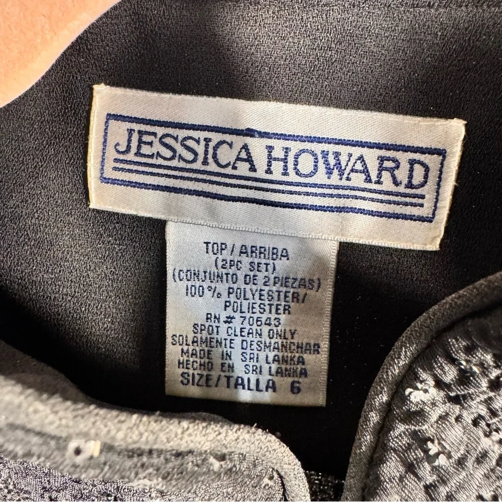 Vintage Jessica Howard Black Sparkly Cropped Jacket - Picture 6 of 6